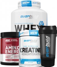 PROMO STACK EVERBUILD PROTEINA +CREATINA+BCAA+ shaker